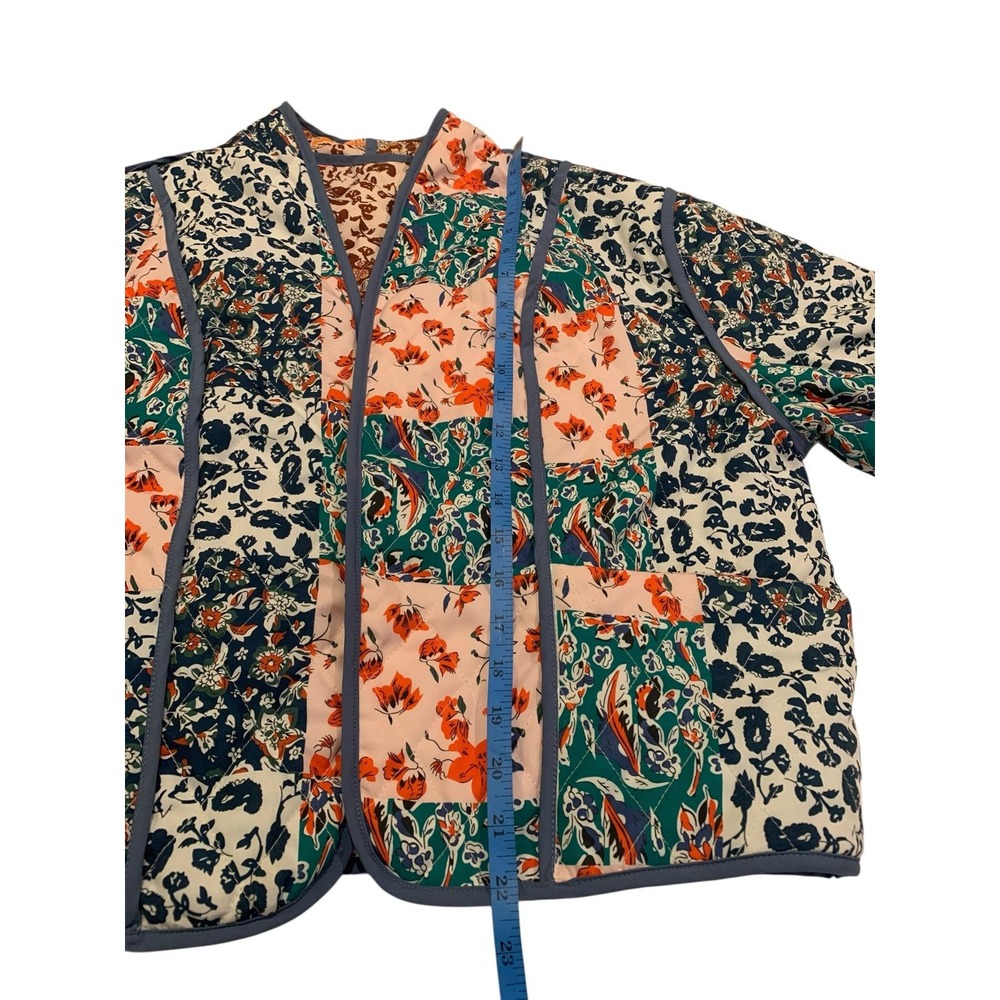 Boho Patchwork Quilted Jacket Reversible Kantha C… - image 8